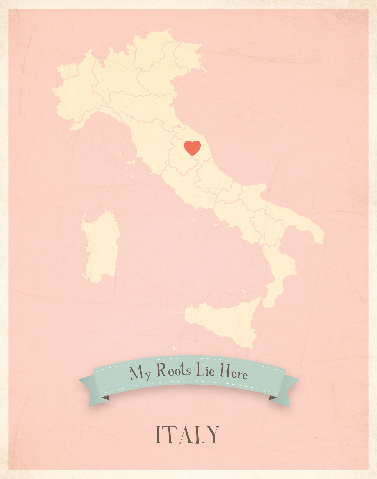 Decor :: Room :: Art Work and Posters :: My Roots Italy Map